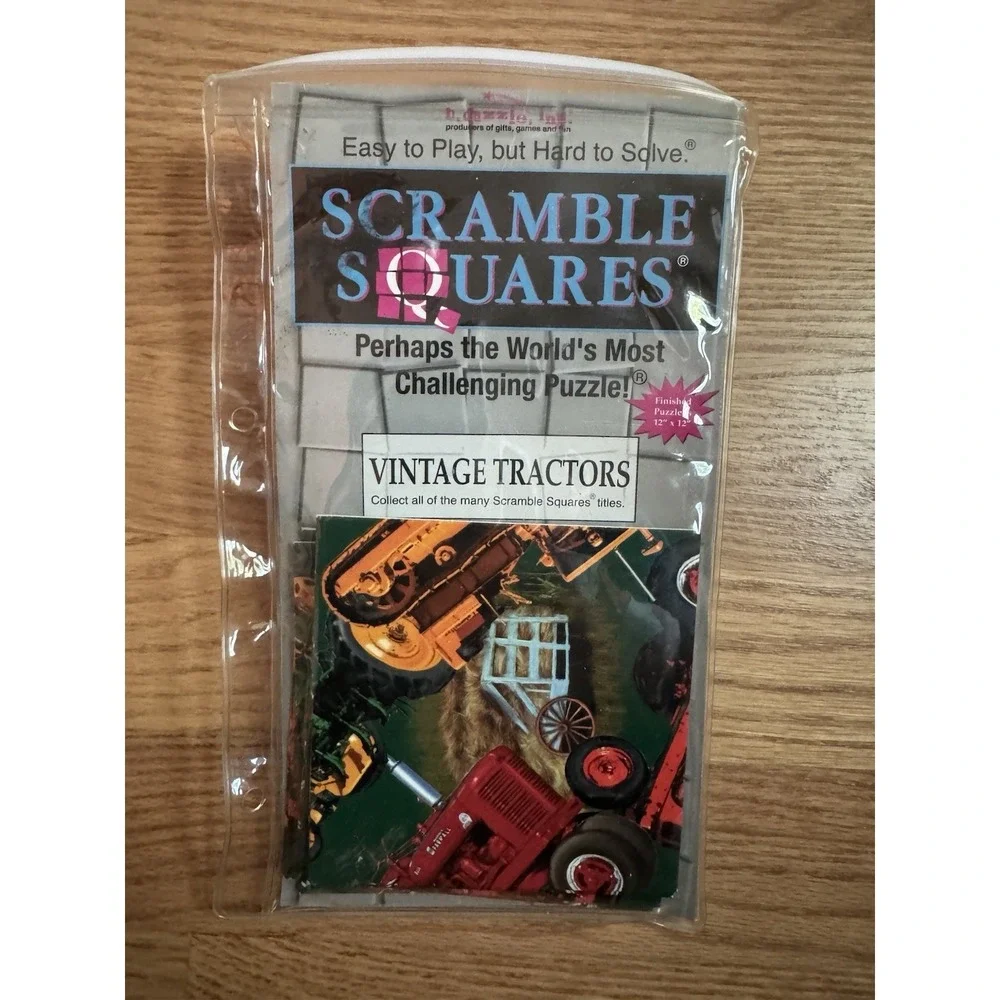 Vintage 2002 Scramble Squares Tractors Puzzle 9 Piece Brain Teaser Made in USA